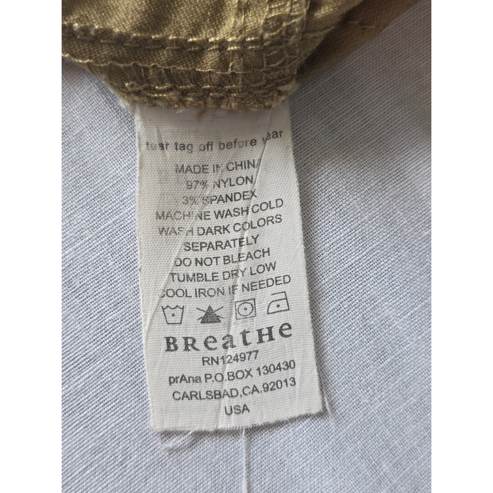 Prana Zion Cargo Shorts Stretch Nylon Belted Khaki Mens Size Medium Hiking Trail - Picture 7 of 8